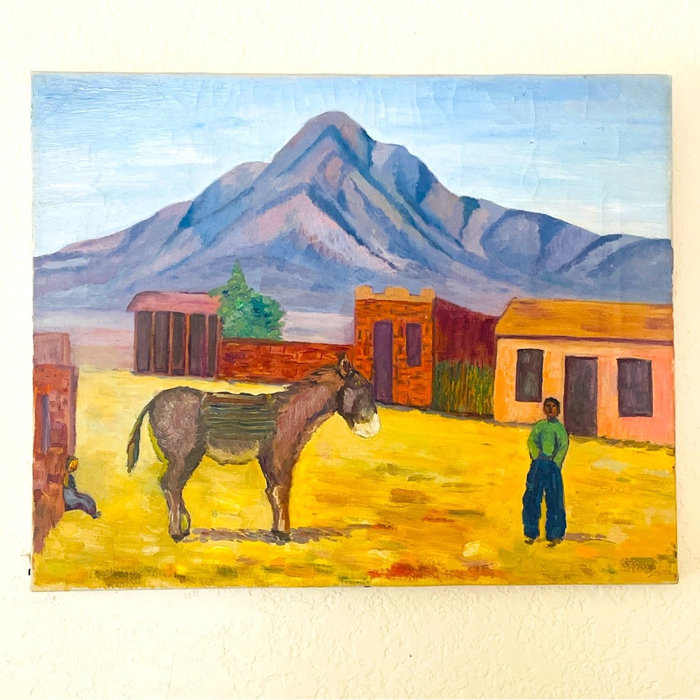 VTG Impressionist Original Oil on Canvas Santa Fe NM Southwestern Landscape